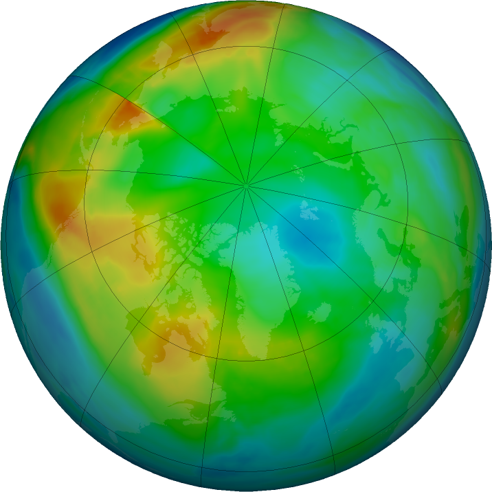 Arctic ozone map for 03 December 2021